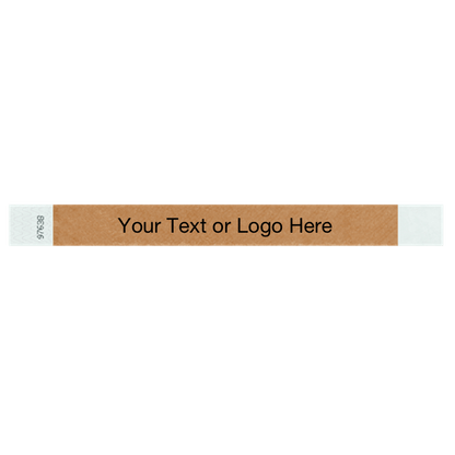 mocha tyvek 1" solid wristband with a placeholder to customize with your text or logo