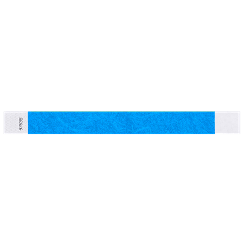 neon blue tyvek 1" solid wristband