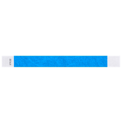 neon blue tyvek 1" solid wristband