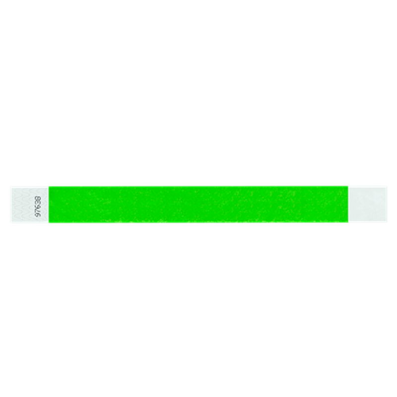 neon green tyvek 1" solid wristband