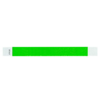 neon green tyvek 1" solid wristband