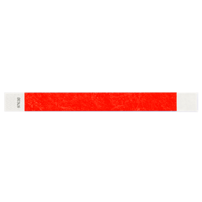 neon red tyvek 1" solid wristband