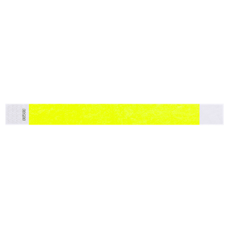 neon yellow tyvek 1" solid wristband