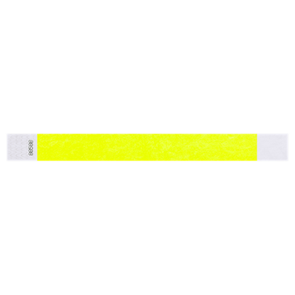 neon yellow tyvek 1" solid wristband