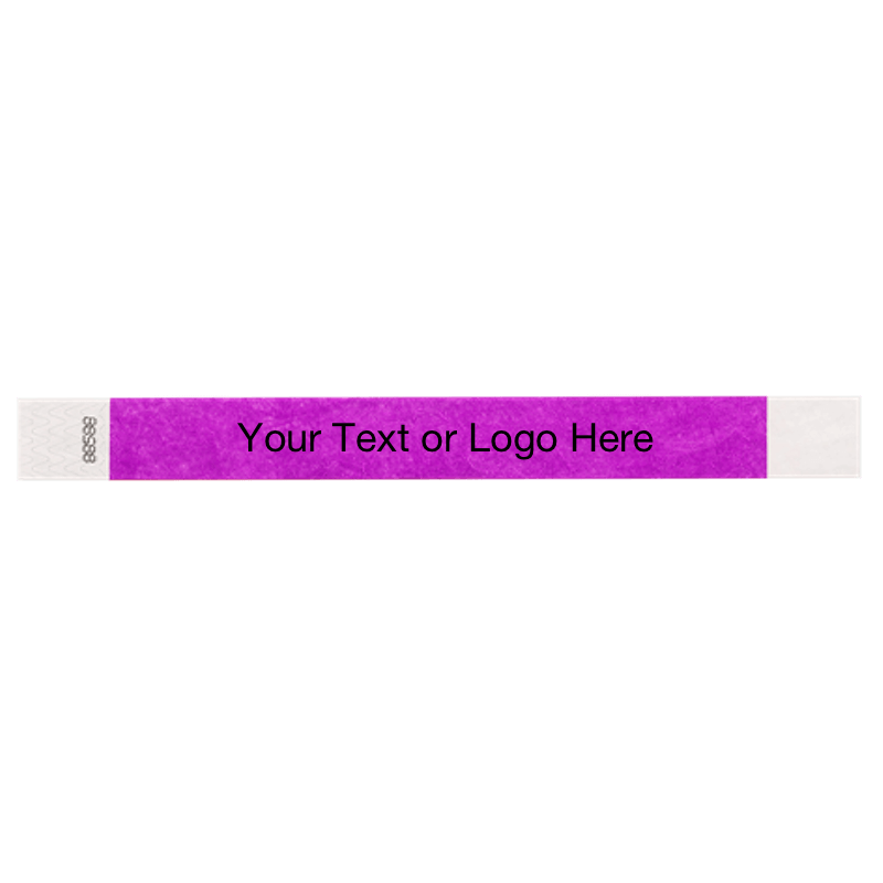 pantone purple tyvek 1" solid wristband with a placeholder to customize with your text or logo