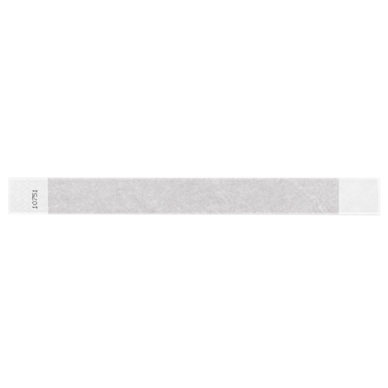 silver tyvek 1" solid wristband