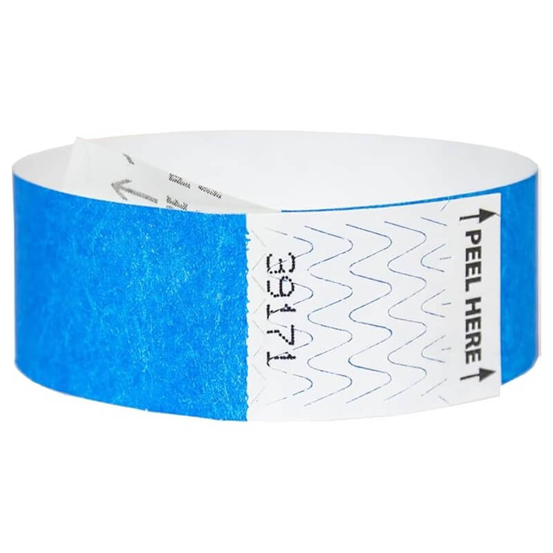 litter free tyvek 1" wristbands in neon blue
