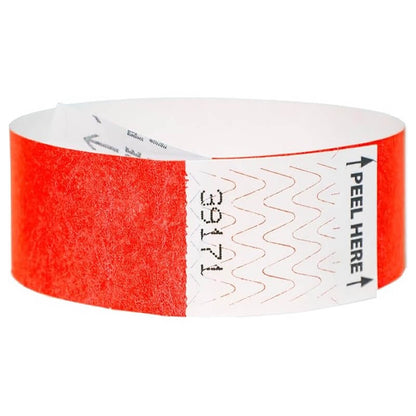 litter free tyvek 1" wristbands in neon red