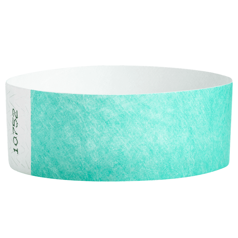 aqua tyvek 1" solid wristband