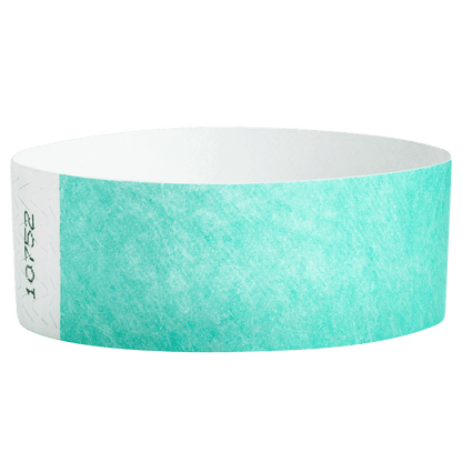 aqua tyvek 1" solid wristband