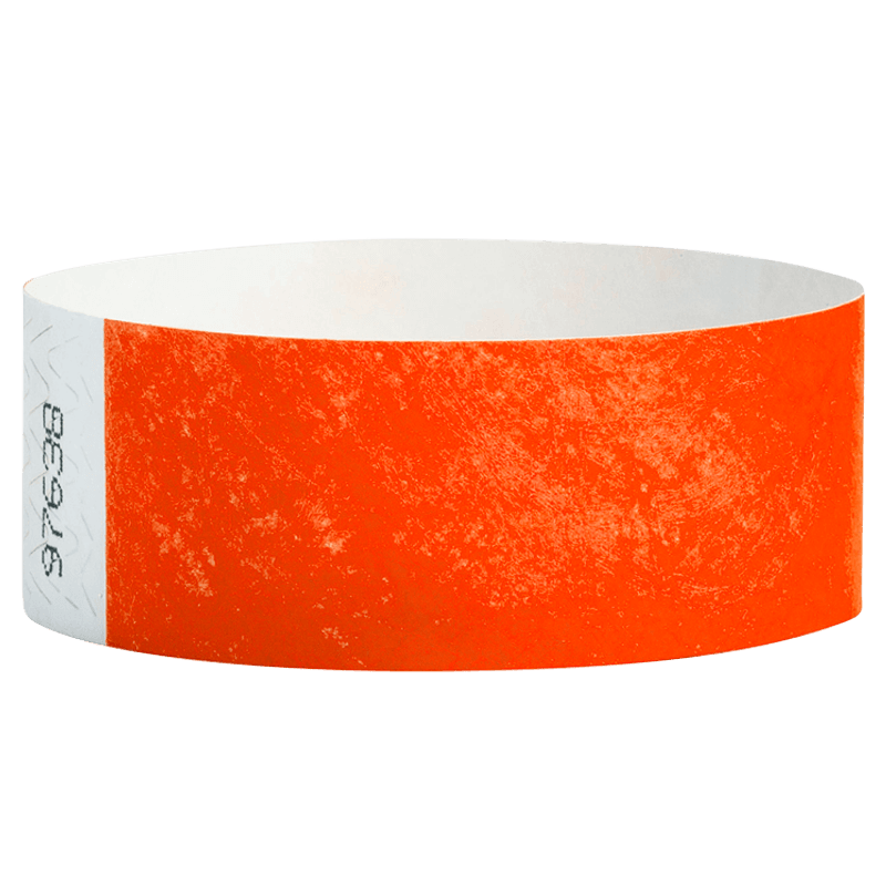 coral red tyvek 1" solid wristband