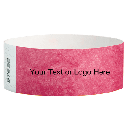cranberry tyvek 1" solid wristband with a placeholder to customize with your text or logo