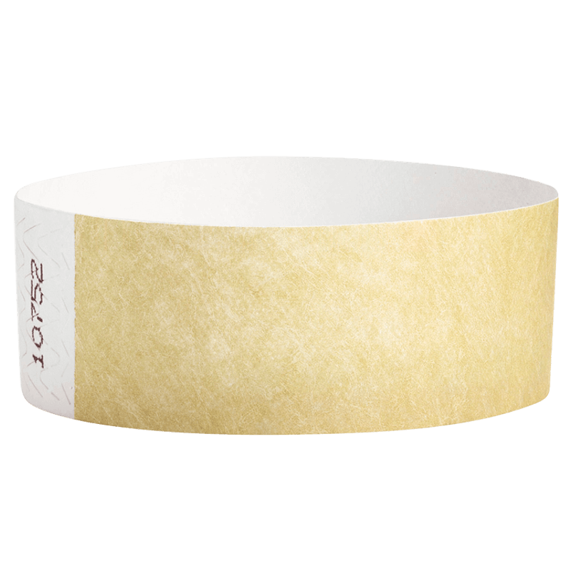 gold tyvek 1" solid wristband
