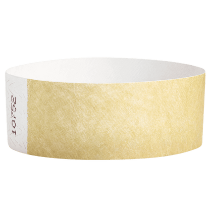 gold tyvek 1" solid wristband
