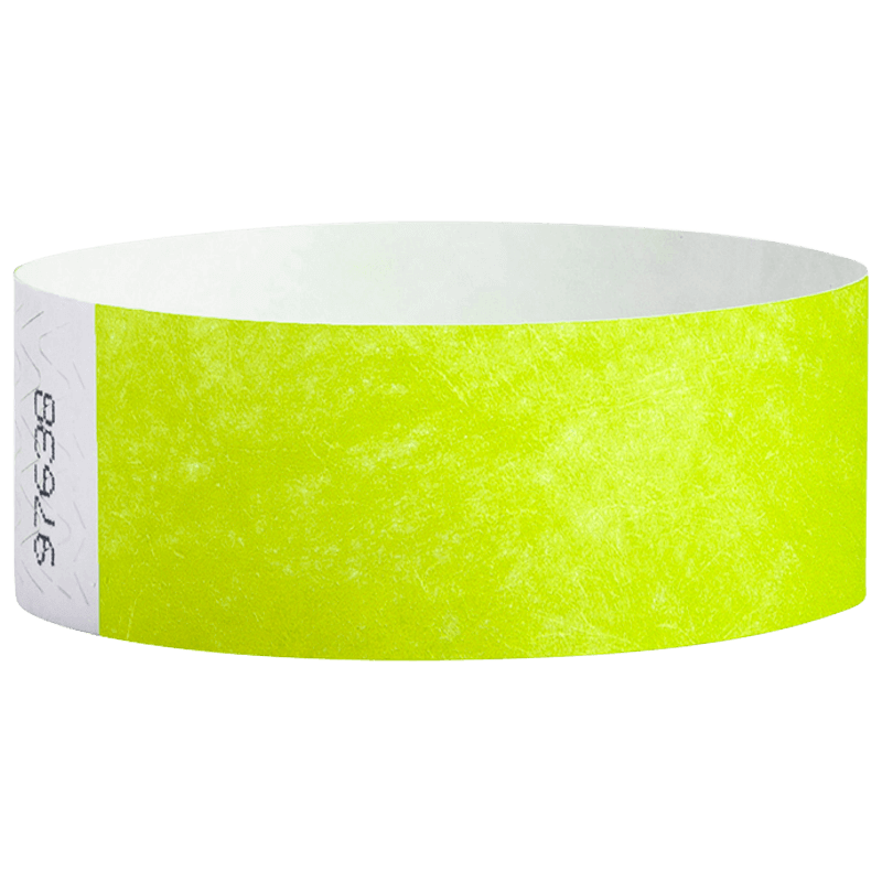 lime green tyvek 1" solid wristband