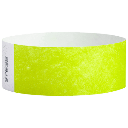 lime green tyvek 1" solid wristband