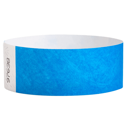 neon blue tyvek 1" solid wristband