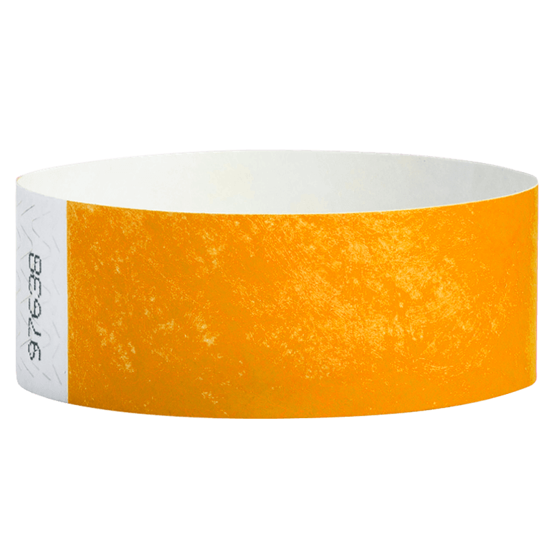 neon orange tyvek 1" solid wristband