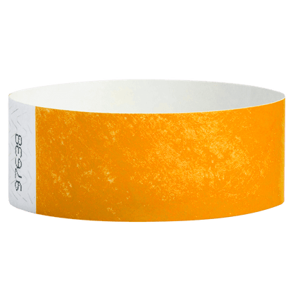neon orange tyvek 1" solid wristband