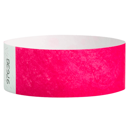 neon pink tyvek 1" solid wristband