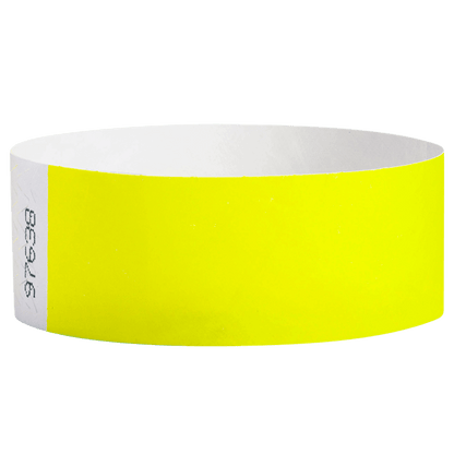 neon yellow tyvek 1" solid wristband