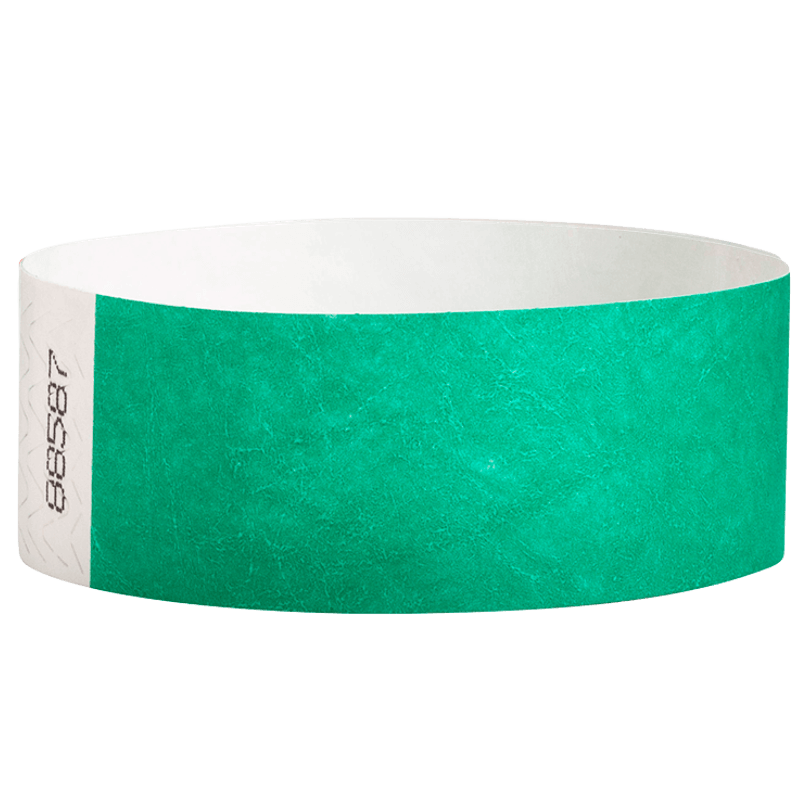 pantone green tyvek 1" solid wristband