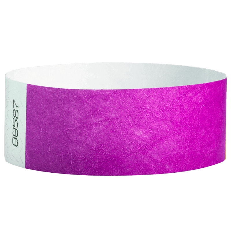 pantone purple tyvek 1" solid wristband