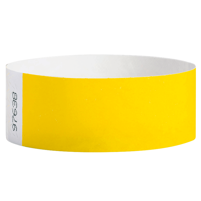 pantone yellow tyvek 1" solid wristband