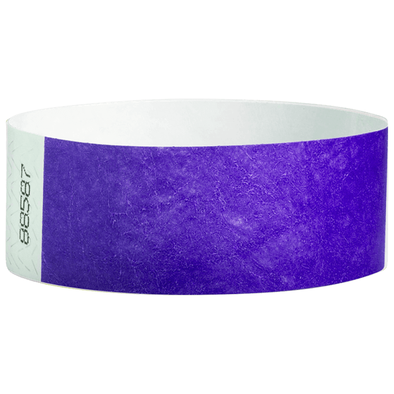 purple tyvek 1" solid wristband