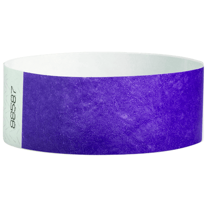 purple tyvek 1" solid wristband