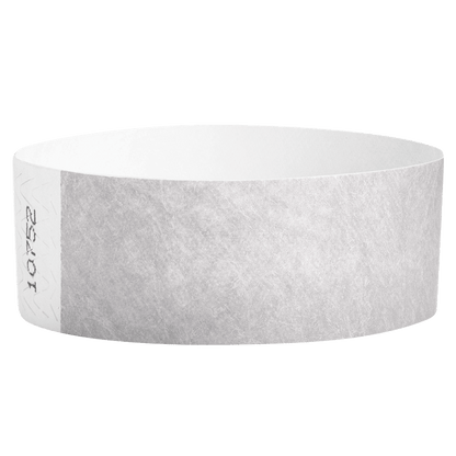 silver tyvek 1" solid wristband