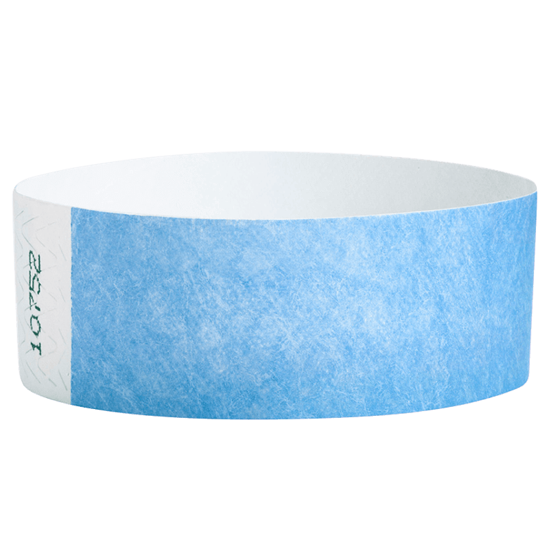 sky blue tyvek 1" solid wristband