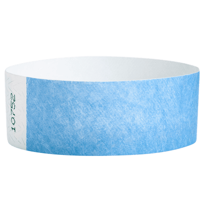 sky blue tyvek 1" solid wristband