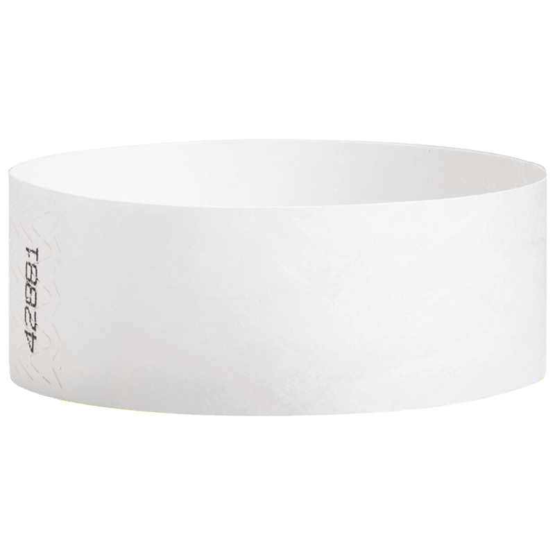 white tyvek 1" solid wristband