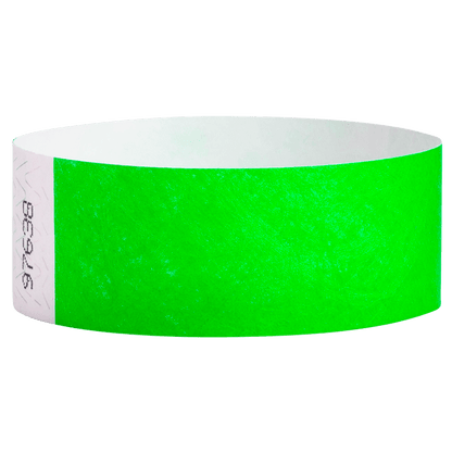 neon green tyvek 1" solid wristband