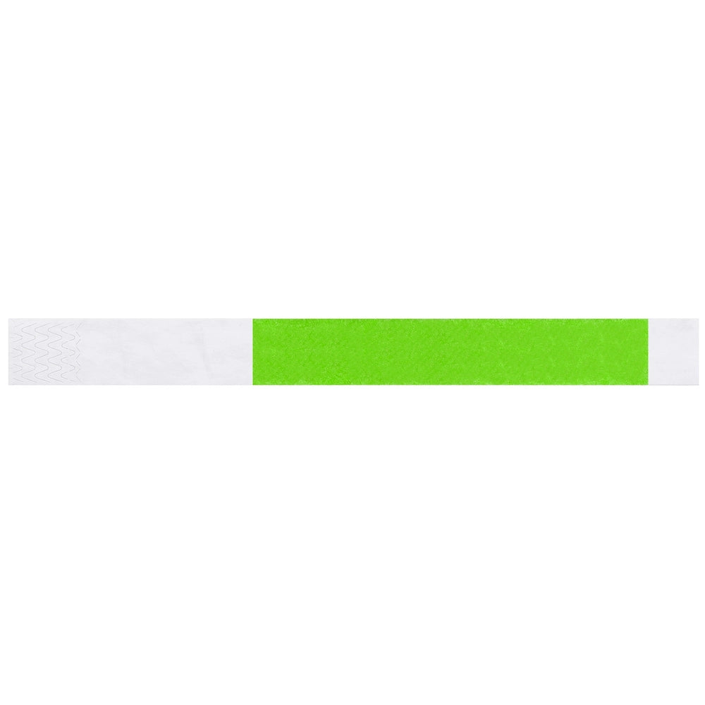 Tyvek 1" wristband in neon green - shown in flat 