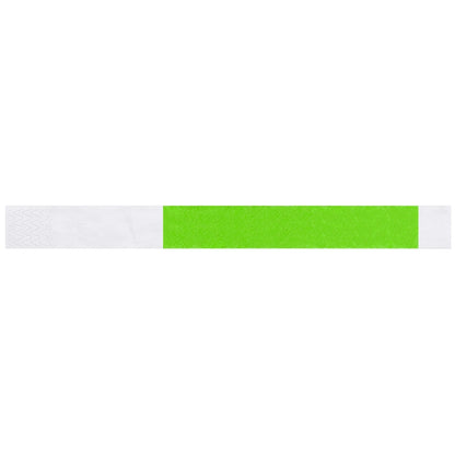 Tyvek 1" wristband in neon green - shown in flat 