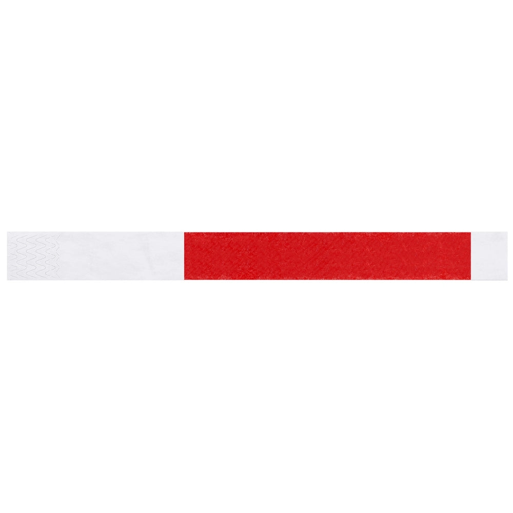 Tyvek 1" wristband in neon red - shown in flat 