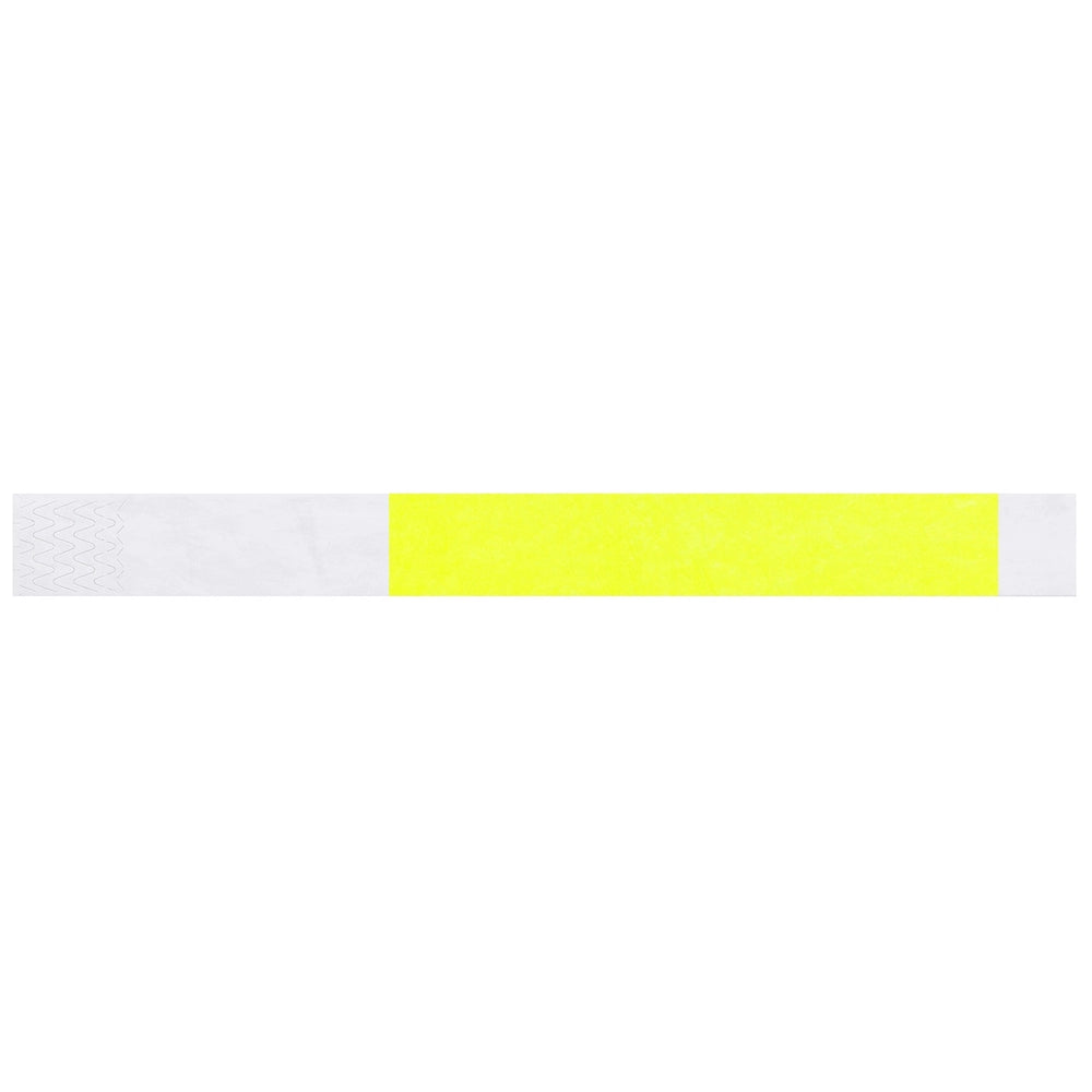 Tyvek 1" wristband in neon yellow - shown in flat 