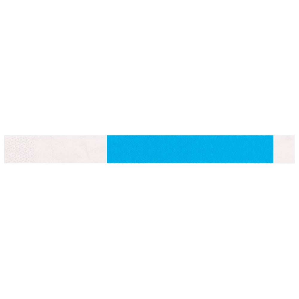 Tyvek 1" wristband in neon blue - shown in flat 