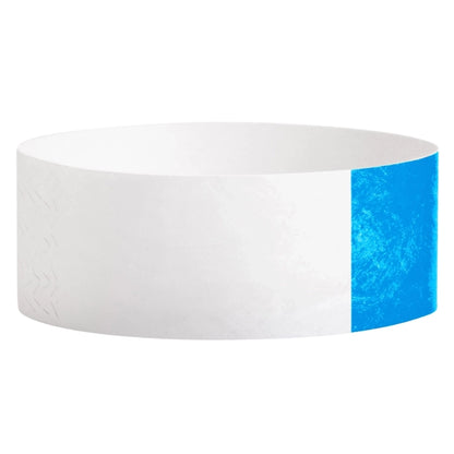 Tyvek 1" half flood wristband in neon blue  - shown in round 