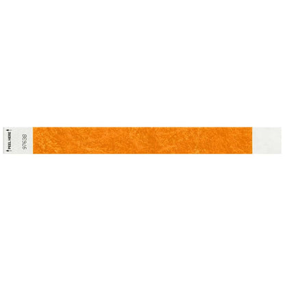 Tyvek 1" litterfree wristband in neon orange - shown in flat 