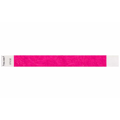 Tyvek 1" litterfree wristband in neon pink  - shown in flat 