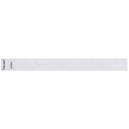Tyvek 1" litterfree wristband in white - shown in flat 