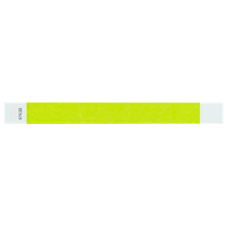 lime green tyvek 1" solid wristband 
