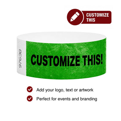 Cover for tyvek 1" solid wristband custom version 