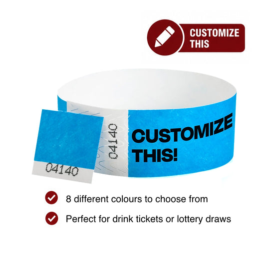 Custom - Detachable Stub - 1" Tyvek® Wristbands