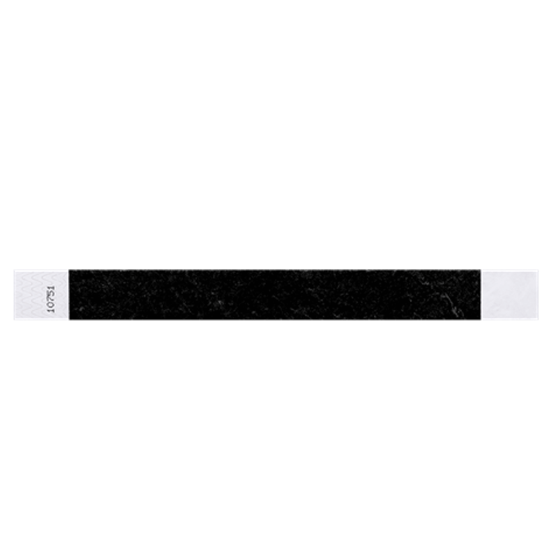 Black tyvek 1" solid wristband