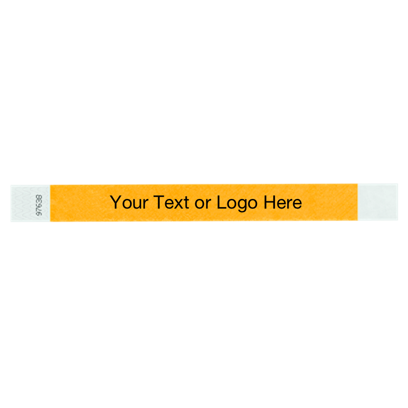 goldenrod tyvek 1" solid wristband with a placeholder to customize with your text or logo 