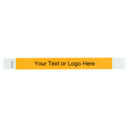 goldenrod tyvek 1" solid wristband with a placeholder to customize with your text or logo 